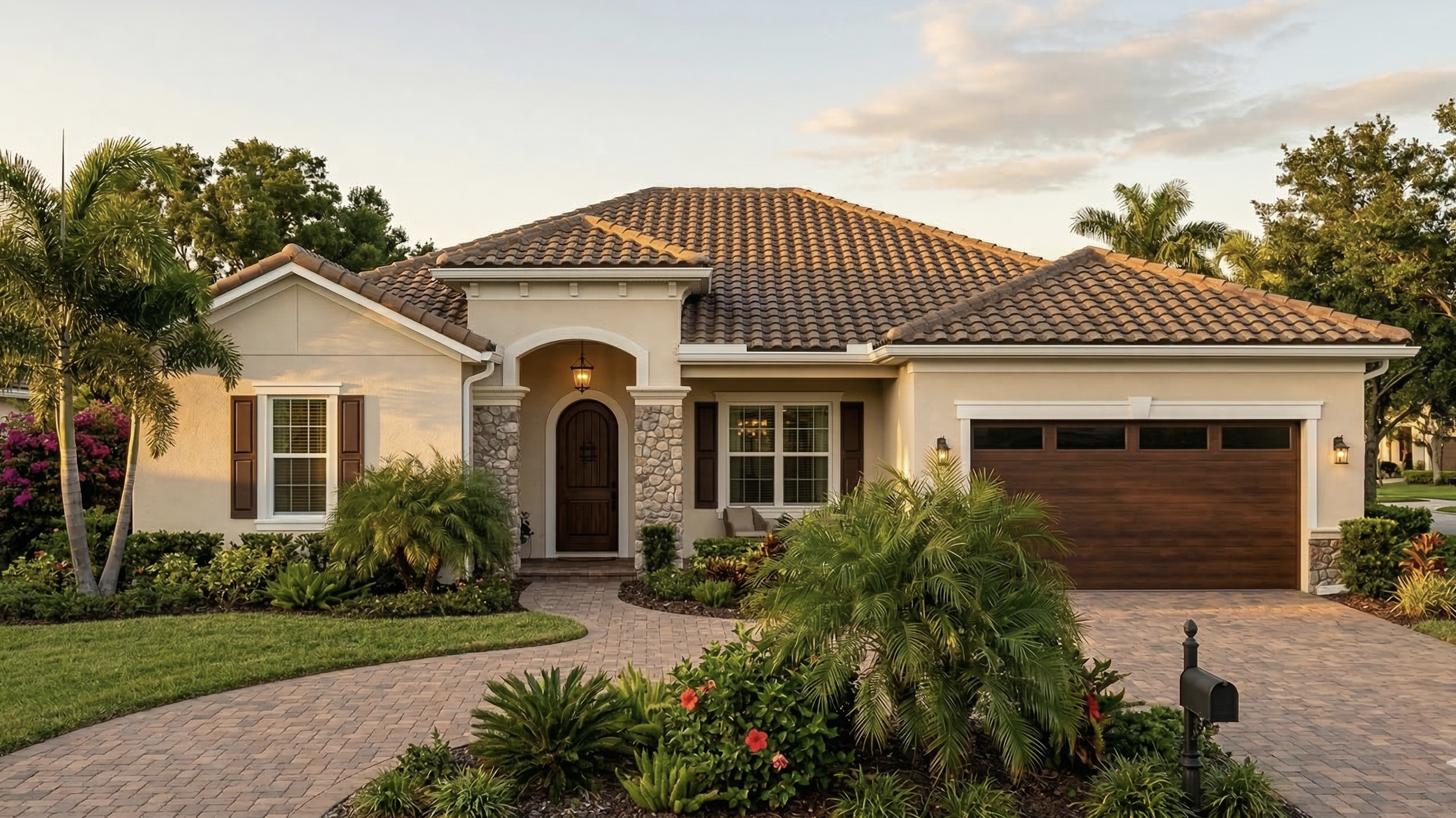 Traditional Mediterranean-touch single-story home