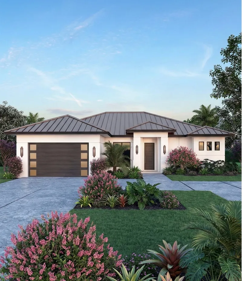 Coastal style home, design render