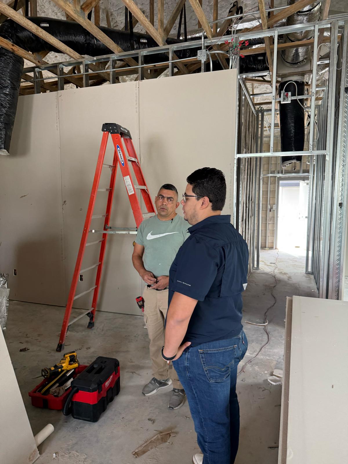 Finished concrete slab ready for framing on a Florida custom home