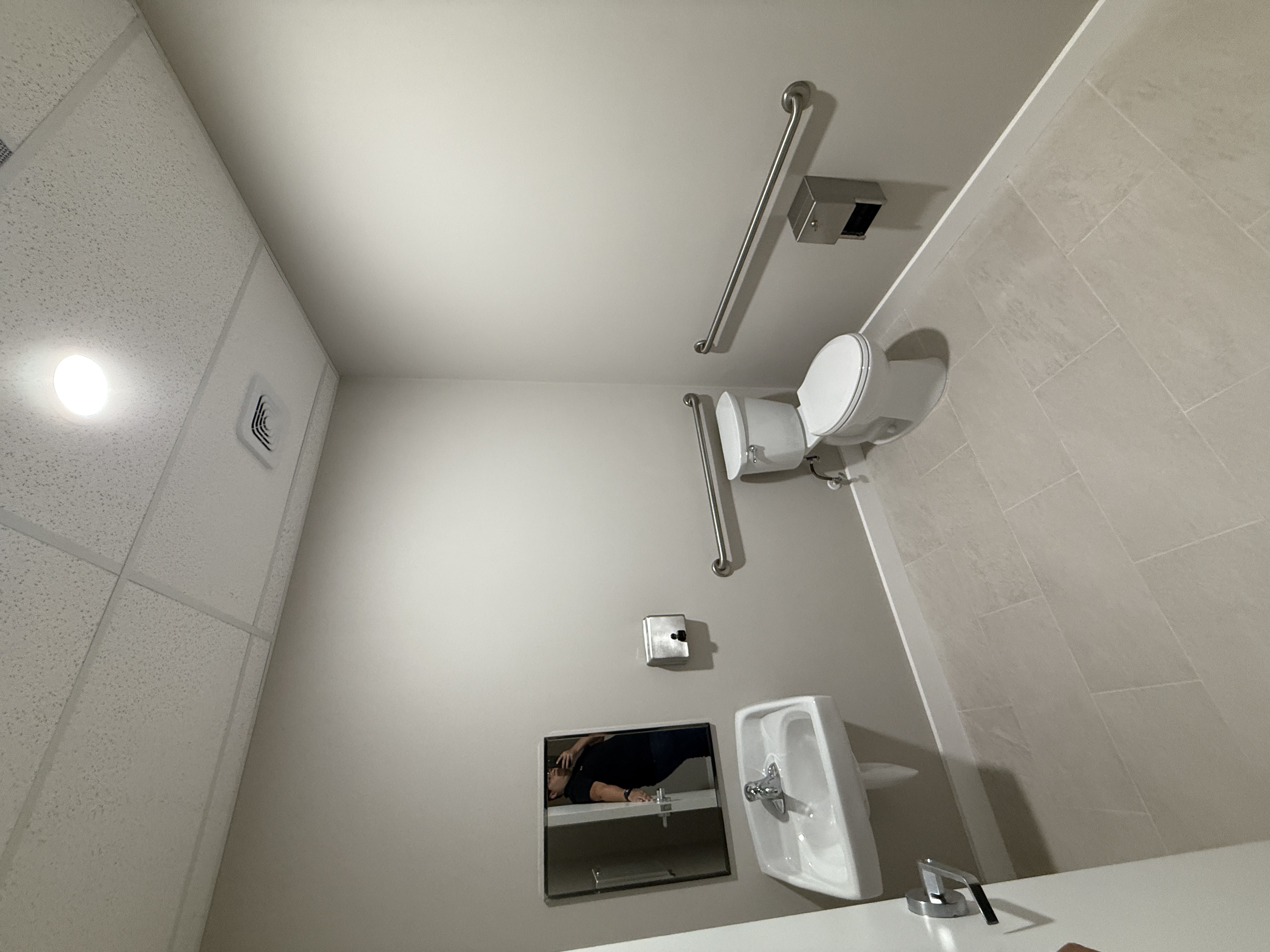 Double-height entry foyer during construction