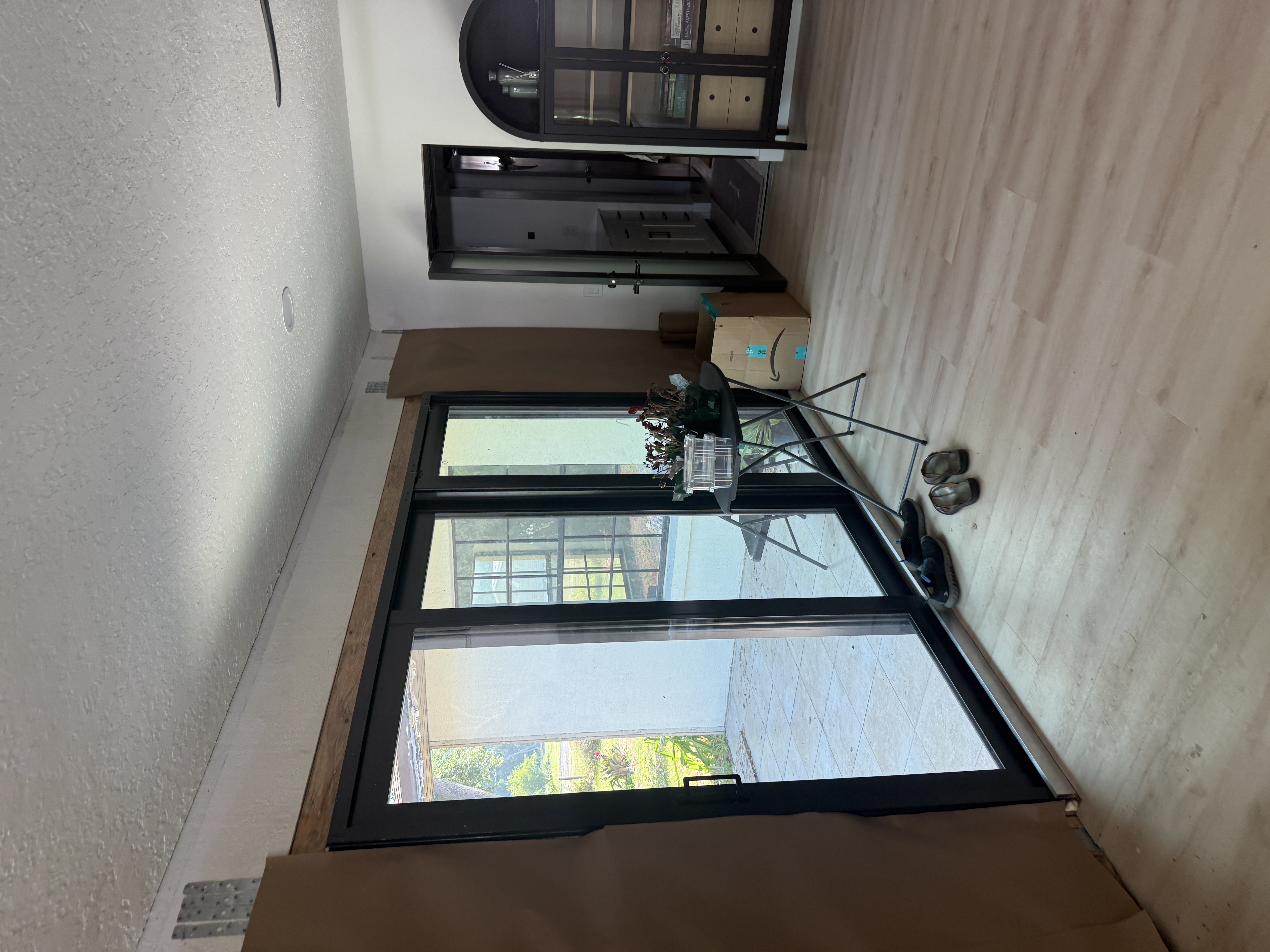 Impact windows installed in completed custom home