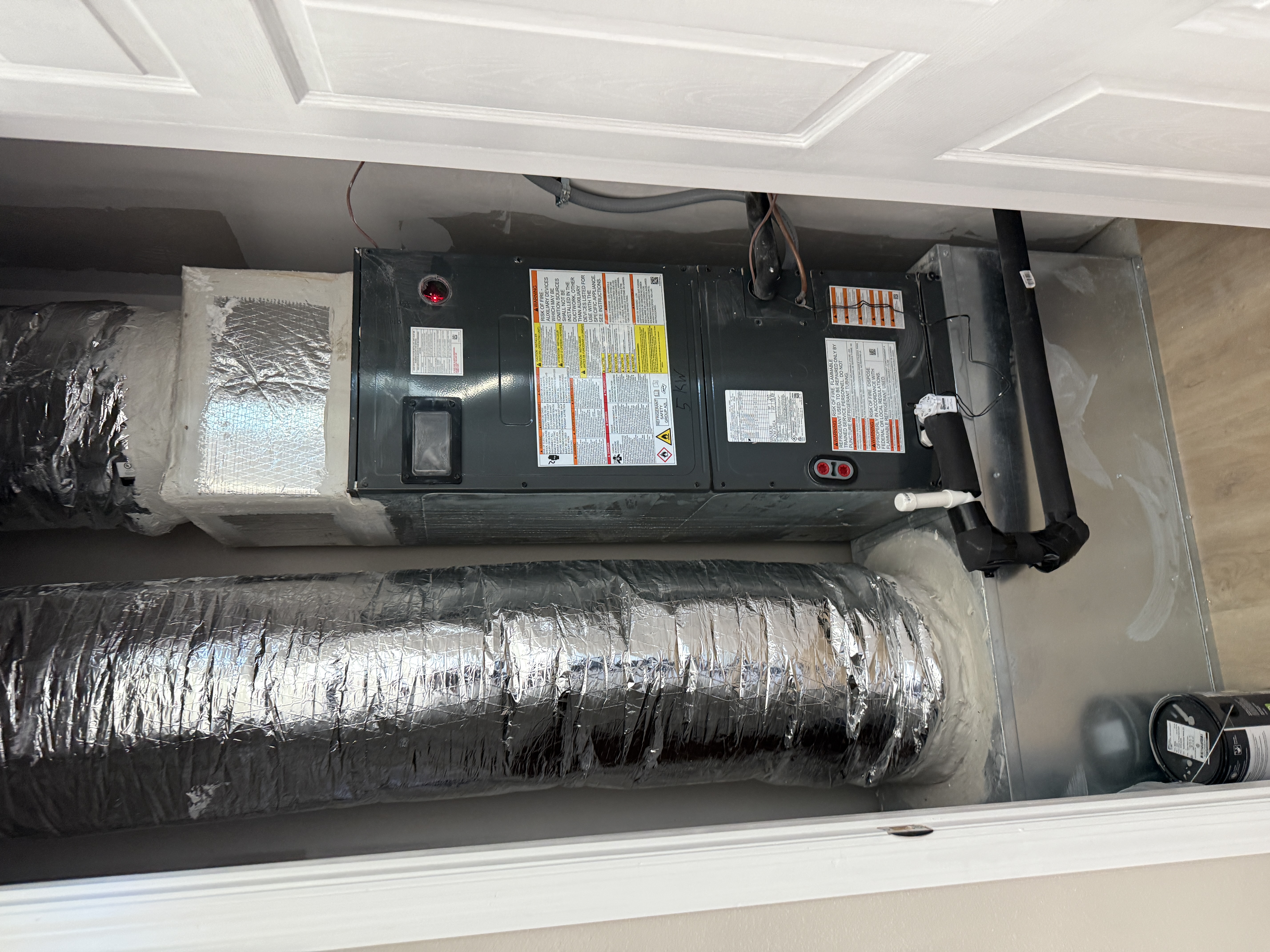 HVAC system installed in custom home during construction