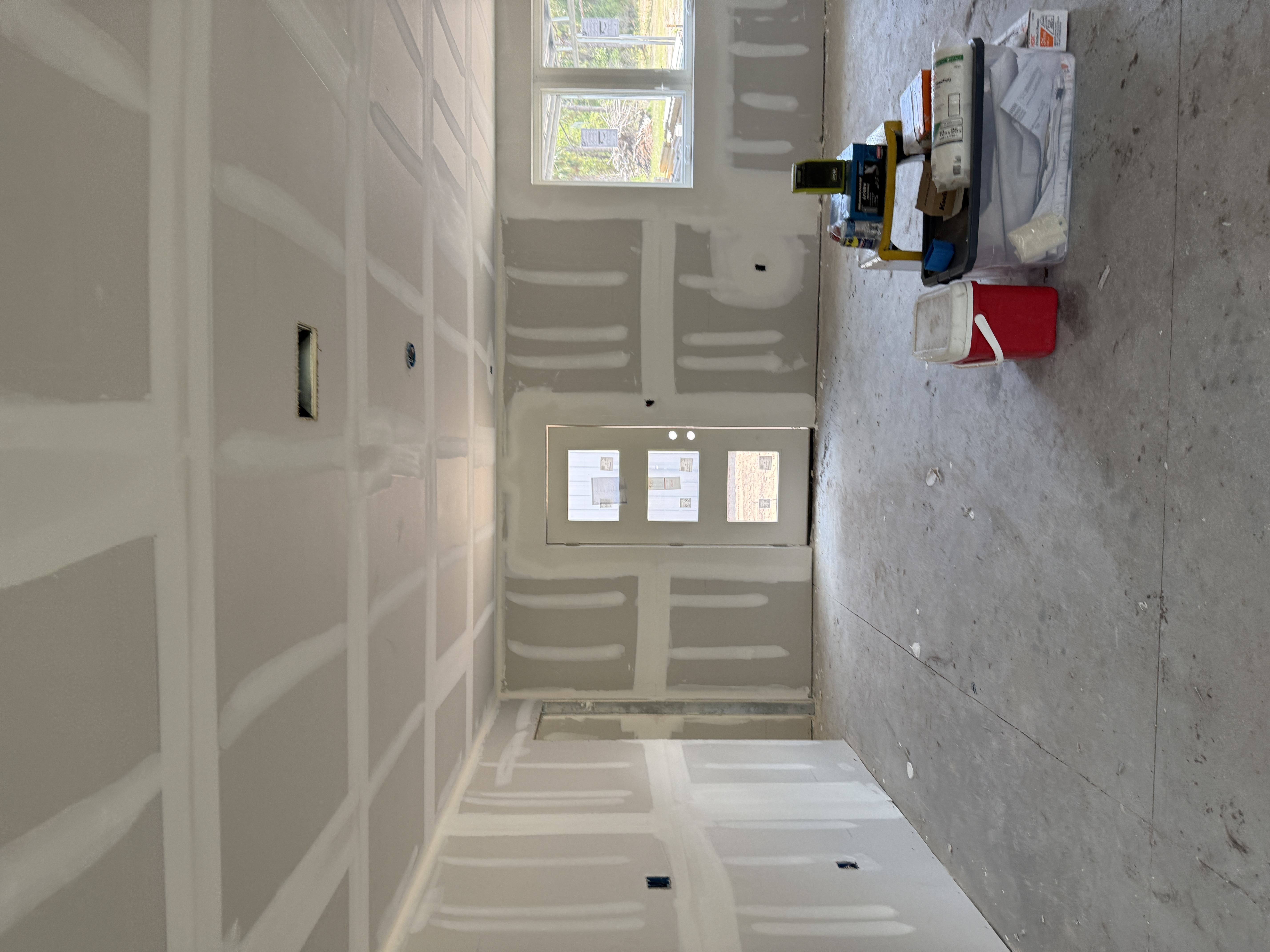 Staircase framing inside a custom home under construction